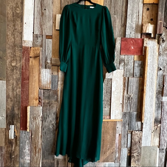 Reformation Milena Maxi In Emerald Dress - Picture 3 of 5